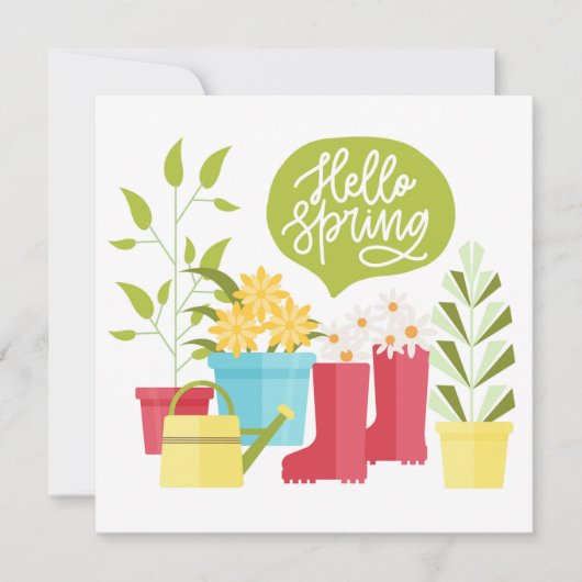 Hello Spring Garden Blume Grußkarte (Vorderseite)