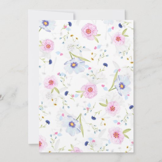 Hello Spring Light Color Wildblume Kinderdusche Einladung (Rückseite)