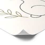 Hello Spring Minimal Bunny Line Art Poster (Ecke)