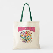 HELLO SPRING mit TULIPS Tragetasche (Rückseite)