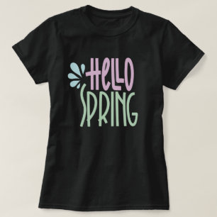 Hello Spring Niedlich Letters T - Shirt