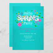 Hello Spring Party Einladung (Vorne/Hinten)