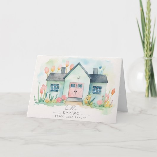 Hello Spring Pastel House Real Anwesen Karte (Vorderseite)