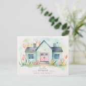 Hello Spring Pastel House Real Anwesen Marketing Postkarte (Stehend Vorderseite)