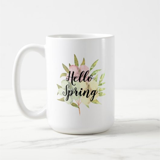 Hello Spring Pastel Watercolor Blume Kaffeetasse (Links)