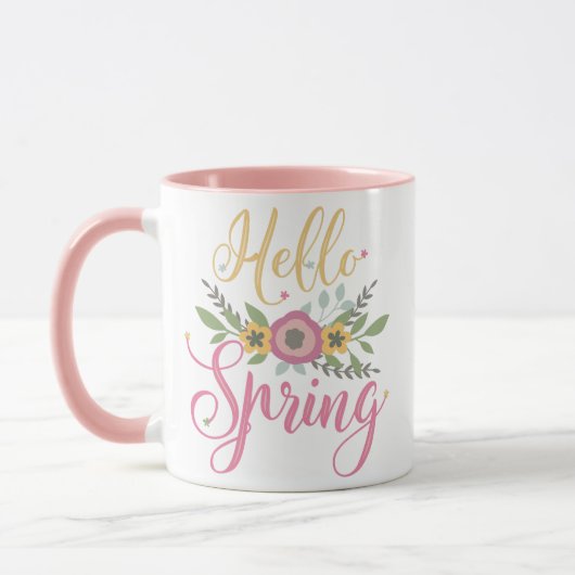HELLO SPRING - pastellfarbene Blume Tasse (Links)