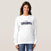 Hello Spring Pattern Schöne Blume Pflanze Sweatshirt (Vorne ganz)