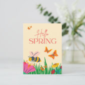 Hello Spring Postkarte (Stehend Vorderseite)