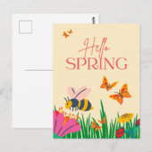 Hello Spring Postkarte (Vorne/Hinten)