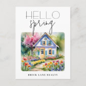 Hello Spring Real Anwesen Marketing Postkarte (Vorderseite)