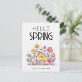 Hello Spring Real Anwesen Postkarte (Stehend Vorderseite)