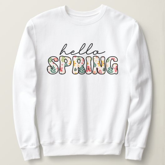Hello spring Retro floral  Sweatshirt (Design vorne)