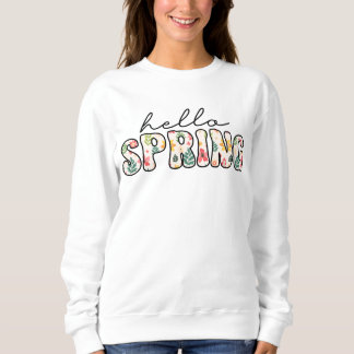 Hello spring Retro floral  Sweatshirt