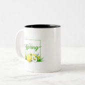 Hello Spring Saison Zweifarbige Tasse (Vorderseite Links)
