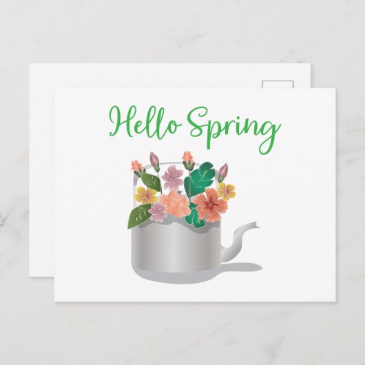 Hello Spring Sign Postkarte (Vorne/Hinten)