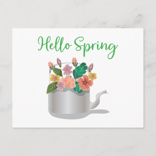 Hello Spring Sign Postkarte (Vorderseite)