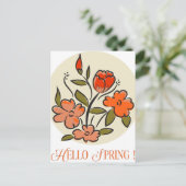 Hello Spring Sign Postkarte (Stehend Vorderseite)