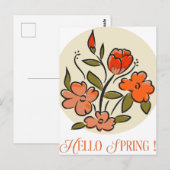 Hello Spring Sign Postkarte (Vorne/Hinten)