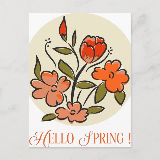 Hello Spring Sign Postkarte (Vorderseite)