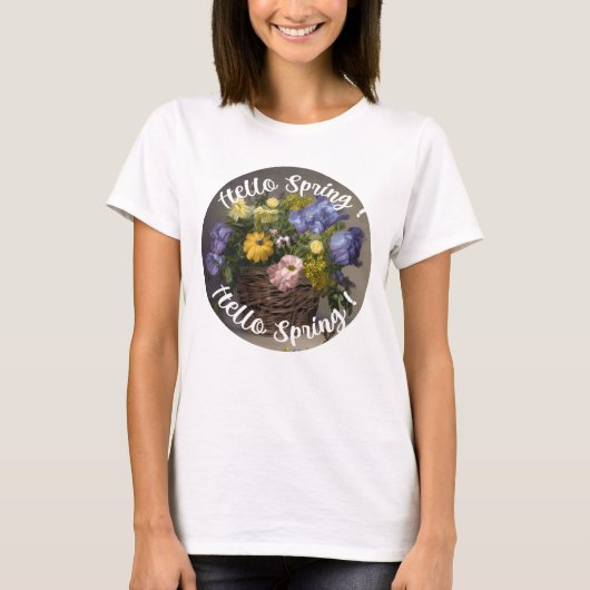 Hello Spring Sign T-Shirt (Vorderseite)