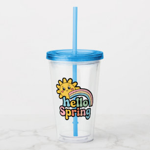 Hello Spring: Sonne, Regenbogen und gute Laune Acryltrinkbecher