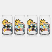 Hello Spring: Sonne, Regenbogen und gute Laune Dosenglas (Vorderseite)