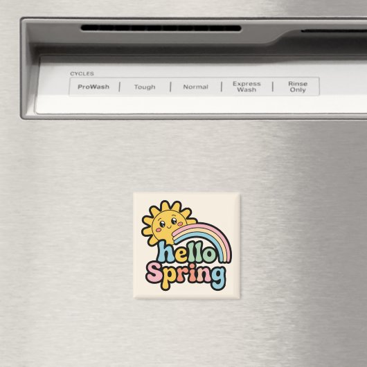 Hello Spring: Sonne, Regenbogen und gute Laune Magnet (In Situ (Geschirrspüler))