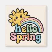 Hello Spring: Sonne, Regenbogen und gute Laune Magnet (Vorne)
