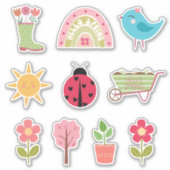 Hello Spring Sticker (Vorderseite)