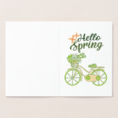 Hello Spring Vintage Bicycle Illustration Folienkarte (Innenseite)