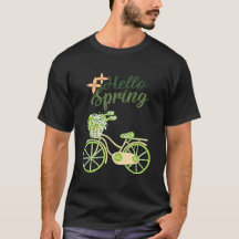 Hello Spring Vintage Bicycle Illustration 