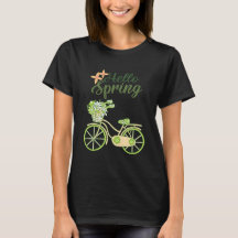 Hello Spring Vintage Bicycle Illustration 