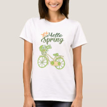 Hello Spring Vintage Bicycle Illustration 