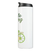 Hello Spring Vintage Bicycle Illustration Thermosbecher (Nach rechts gedreht)