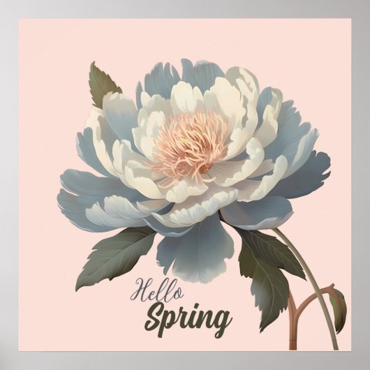 HELLO SPRING VINTAGE BLUME POSTER (Vorne)