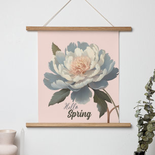 HELLO SPRING VINTAGE BLUME POSTER