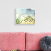 Hello Spring White Snowdrop Blume Leinwanddruck (Insitu (Wohnzimmer))