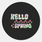 Hello Spring | with Fresh Floral Runder Aufkleber (Vorderseite)