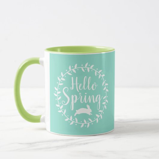 Hello Spring Wreath & Bunny Tasse (Links)