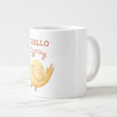 HELLO Spring Yellow Baby Bird Holding Blume Jumbo-Tasse (Vorderseite Rechts)