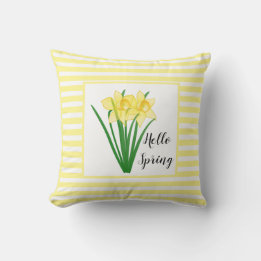 Hello Spring Yellow Daffodil Kissen