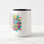 Hello Spring Zweifarbige Tasse (Vorderseite Links)