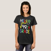 Hello Square Root 49 7. Klasse Zurück zur Mathemat T-Shirt (Vorne ganz)