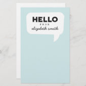 Hello Stationery Aquamarin Briefpapier (Vorne/Hinten)