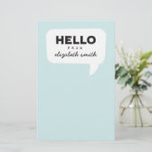 Hello Stationery Aquamarin Briefpapier (Stehend Vorderseite)