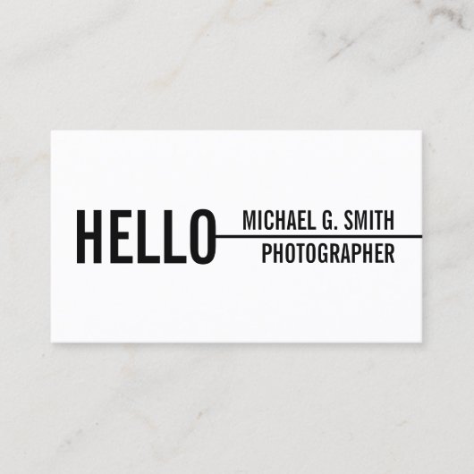 "Hello" Stilvoll Moderne Minimalistisch Visitenkarte (Vorderseite)