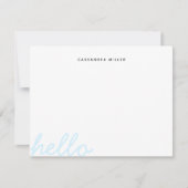Hello Stylish Script Modern Minimal Personalisiert Mitteilungskarte (Vorderseite)