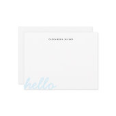 Hello Stylish Script Modern Minimal Personalisiert Mitteilungskarte (Vorderseite/Rückseite Beispiel)