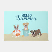 Hello Summer Beach Hogs Blue Fußmatte (Vorderseite)