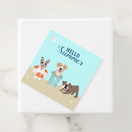 Hello Summer Beach Hogs Blue Orange Geschenkanhänger (Beispiel)